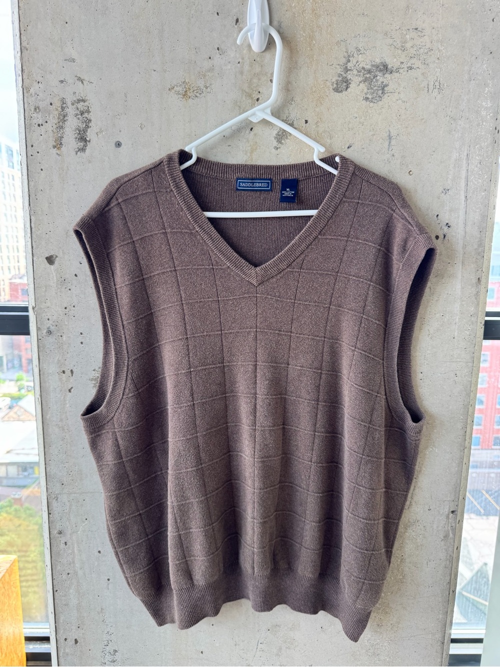 Saddlebred Men's Brown V-Neck Sweater Vest